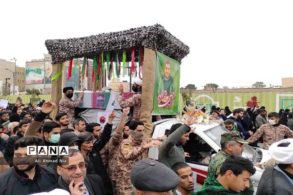 مراسم تشییع پیکر طلبه شهید حسن مختارزاده در قم