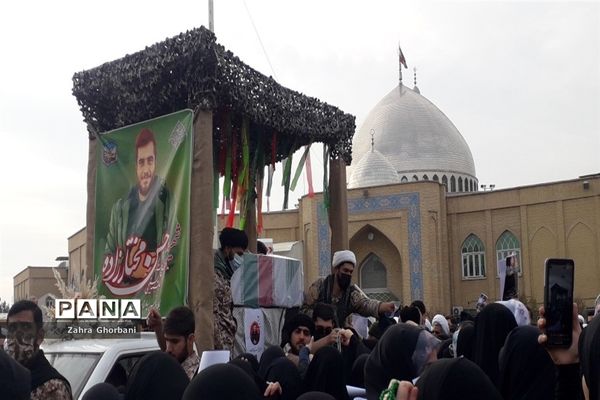 مراسم تشییع پیکر طلبه شهید حسن مختارزاده در قم