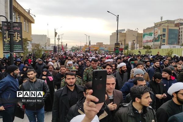 مراسم تشییع پیکر طلبه شهید حسن مختارزاده در قم