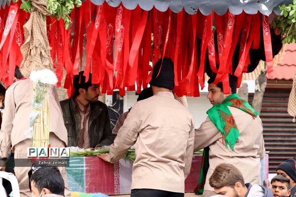 مراسم وداع با  شهید گمنام هشت سال دفاع‌مقدس در شهرستان اقلید
