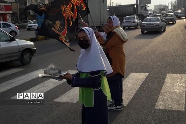 برپایی موکب عزاداری و ایستگاه صلواتی  توسط دانش‌آموزان شهرستان شهریار