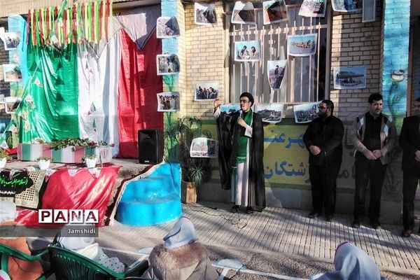 مراسم وداع شهید گمنام در مدارس بخش جرقویه علیا