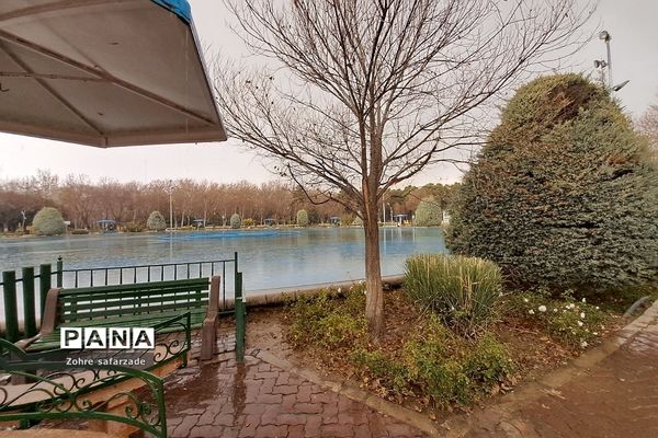 پارک لاله تهران در‌ یک روز بارانی