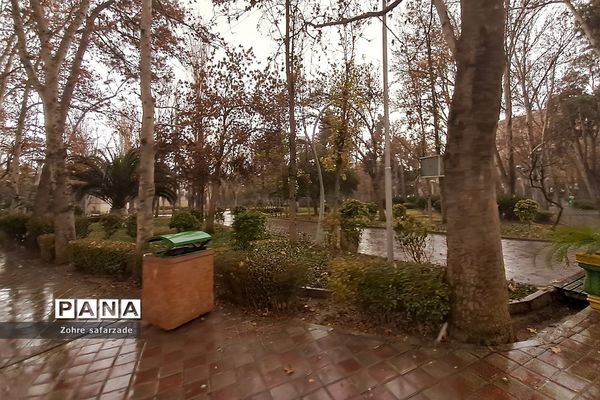 پارک لاله تهران در‌ یک روز بارانی