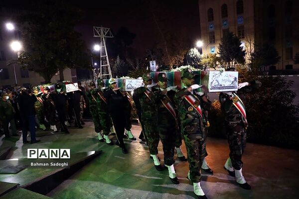 تشییع پیکر سه شهید گمنام در دانشگاه افسری امام علی(ع)