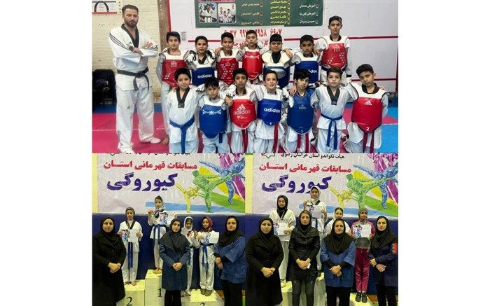 درخشش رزمی‌کاران چنارانی در مسابقات  تکواندو کیوروگی قهرمانی خردسالان خراسان رضوی