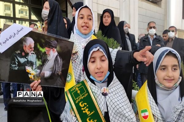 تجدید پیمان فرزندان حاج قاسم با شهدا در شیراز