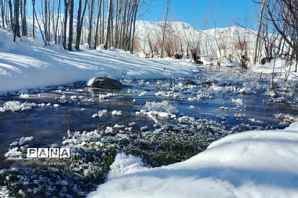 طبیعت برفی روستای دره بید شهرستان کوهرنگ