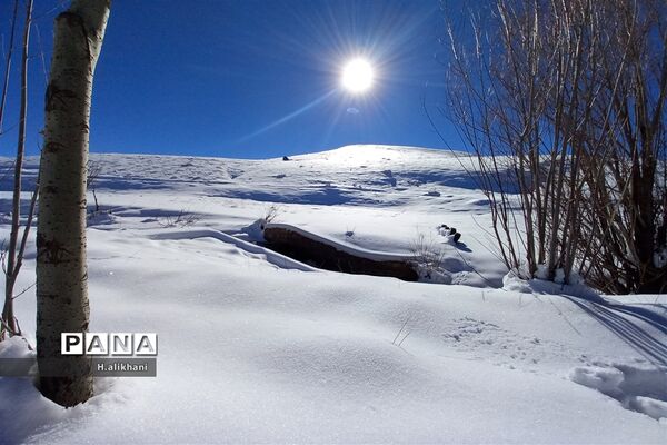 طبیعت برفی روستای دره بید شهرستان کوهرنگ