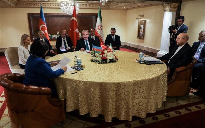 دیدار روسای مجالس ایران، ترکیه و جمهوری آذربایجان در حاشیه مجمع مجالس آسیایی
