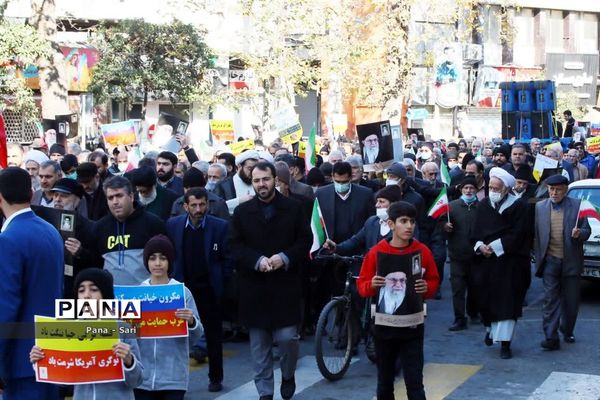 راهپیمایی مردمی در شهرستان ساری