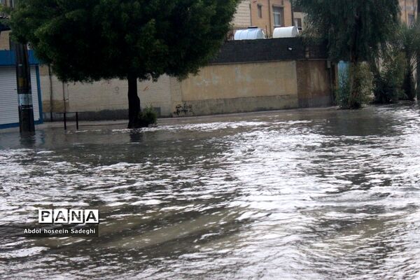 بارش باران و آبگرفتگی معابر در بوشهر