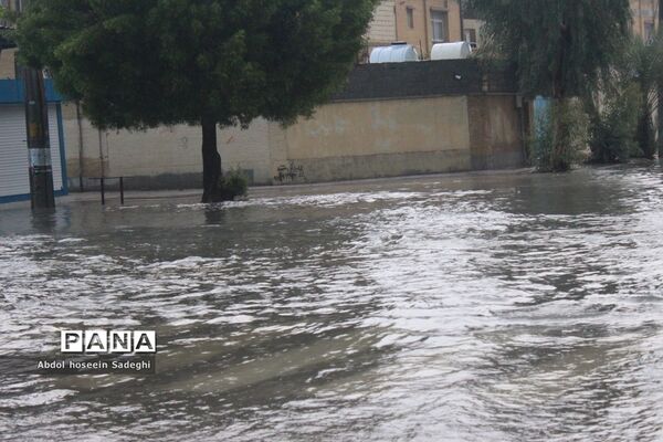 بارش باران و آبگرفتگی معابر در بوشهر