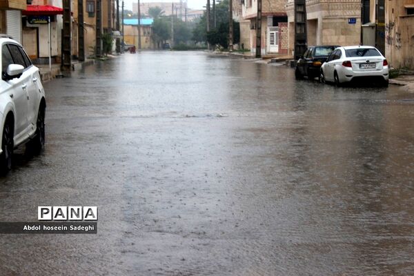 بارش باران و آبگرفتگی معابر در بوشهر