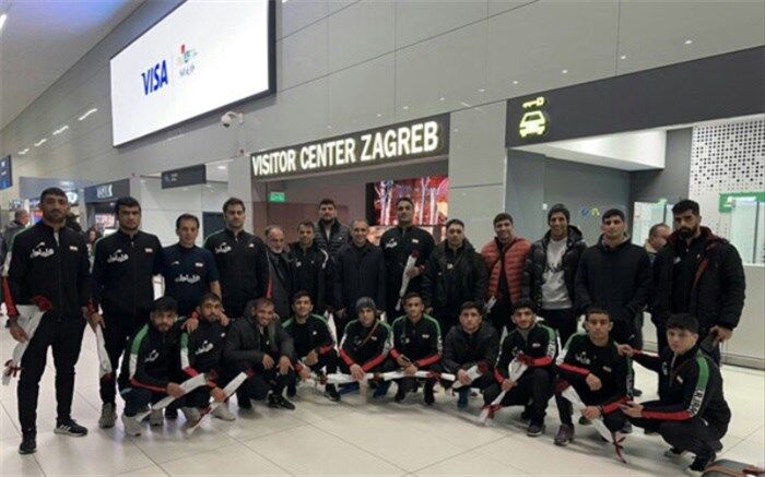 تیم منتخب کشتی فرنگی بزرگسالان ایران وارد زاگرب شد