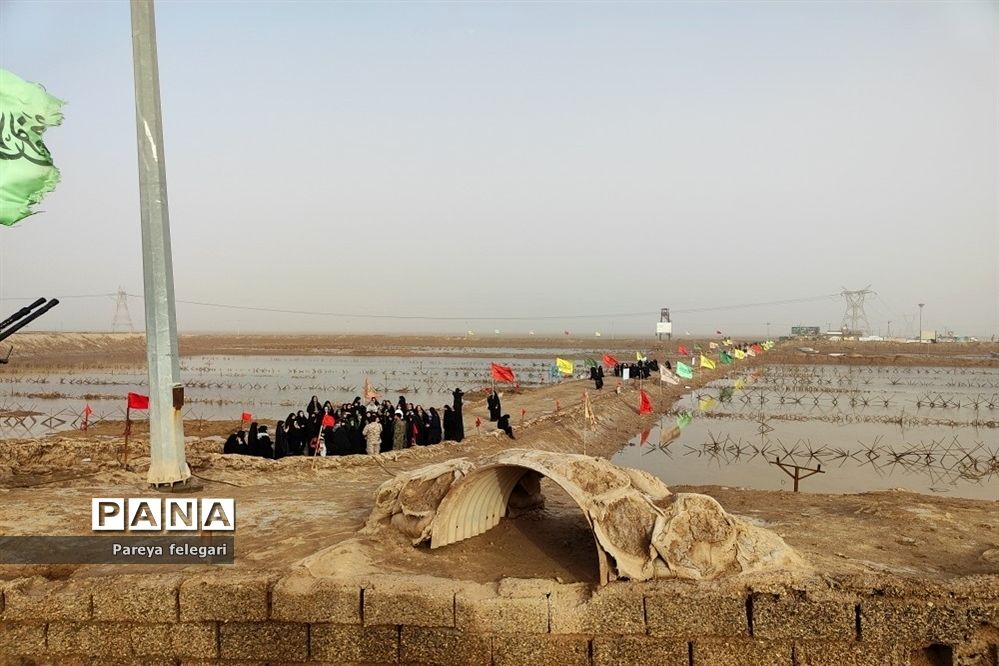بازدید دختران دانش‌آموز شهرستان قرچک، از منطقه جنگی شلمچه و اروند رود
