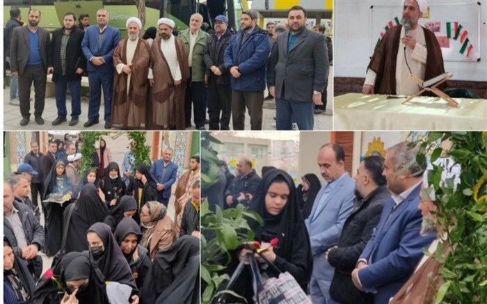 آیین بدرقه و اعزام دانش‌آموزان شهرستان تاکستان به اردوی راهیان نور