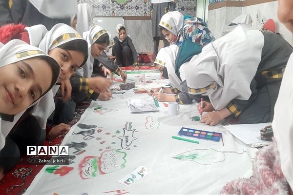 اجرای نقاشی همگانی در دبستان ام البنین خلیفه صفادشت