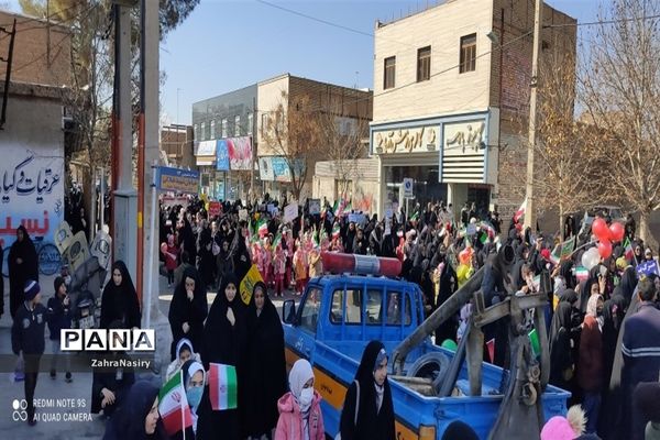 راهپیمایی ۲۲ بهمن دانش‌آموزان و سایر اقشار در خلیل اباد