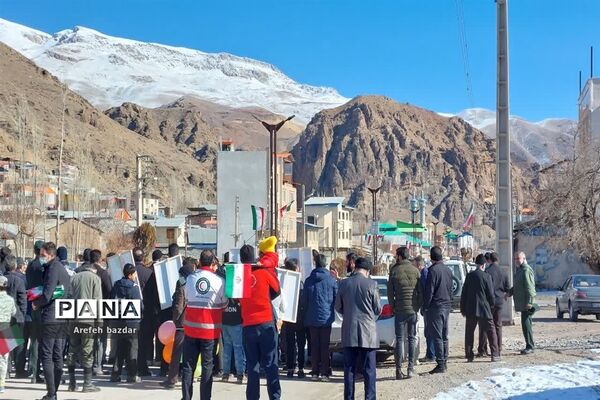 راهپیمایی ۲۲ بهمن در شهر بلده نور