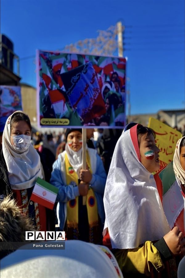 راهپیمایی بیست و دو بهمن در شهرستان آق قلا