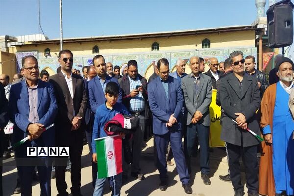راهپیمایی چهل و چهارمین سالگرد پیروزی انقلاب در خیابان های امیدیه