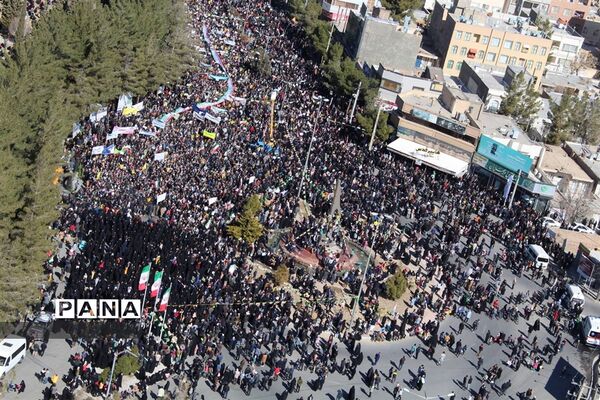 عکس هوایی از مراسم راهپیمایی 22بهمن در بیرجند
