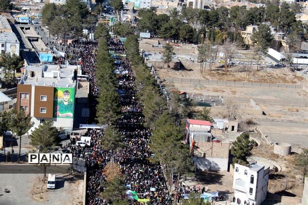 عکس هوایی از مراسم راهپیمایی 22بهمن در بیرجند