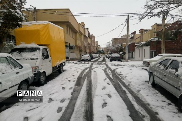 بارش برف در قم