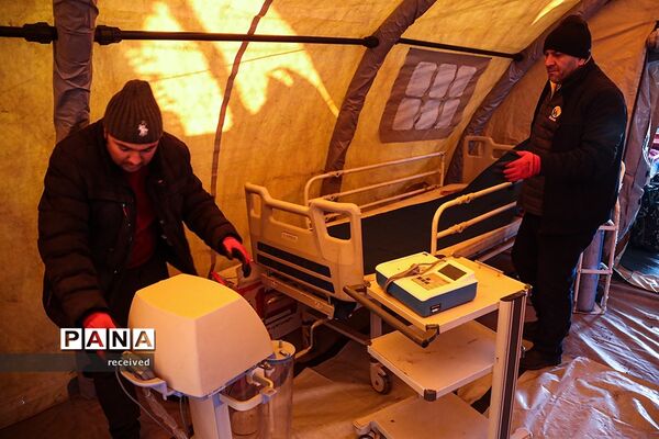 برپایی بیمارستان سیار ارتش جمهوری اسلامی ایران در جنوب ترکیه