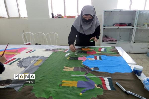 حضور فعال دانش‌آموزان دبیرستان شاهد حجاب منطقه ۱۳ در مسابقات نقاشی همگانی