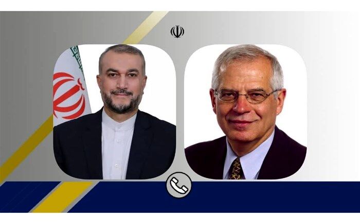 رایزنی وزیر امور خارجه و بورل در مورد آخرین وضعیت مذاکرات رفع تحریم‌ها