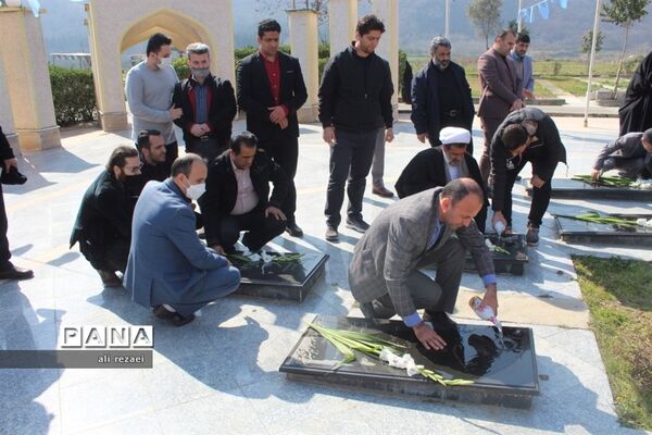 غبارروبی مزار شهدای گمنام گلوگاه در روز امور تربیتی