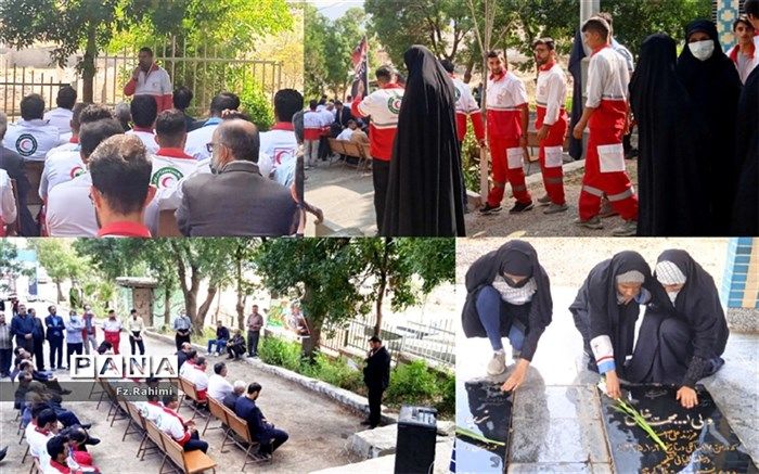 مراسم غبارروبی گلزار شهدای پردنجان به مناسبت هفته دفاع مقدس