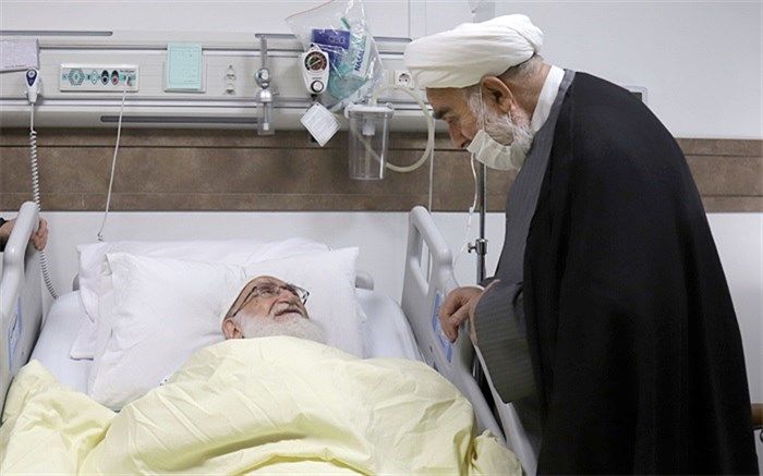 عیادت حجت‌الاسلام والمسلمین محمدی‌گلپایگانی از آیت‌الله نوری همدانی