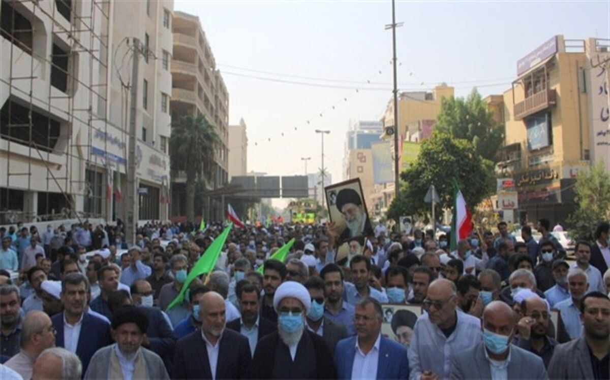 راهپیمایی مردم بوشهر و تجدید بیعت با آرمان‌های انقلاب اسلامی برگزار شد