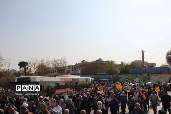 راهپیمایی مردم اسلامشهردرمحکومیت جنایت اخیراستکبارجهانی