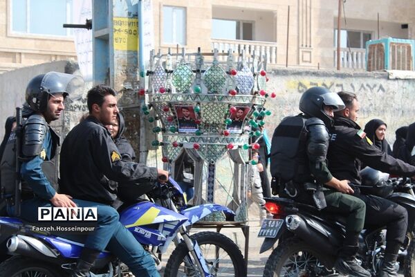 مراسم تشییع و وداع با «شهید امیر‌کمندی» در شهرستان بهارستان