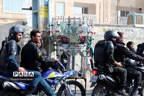 مراسم تشییع و وداع با «شهید امیر‌کمندی» در شهرستان بهارستان