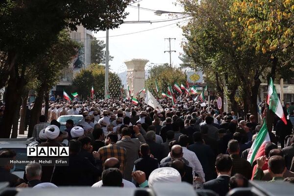 حضور با شکوه مردم آباده در راهپیمایی 13 آبان