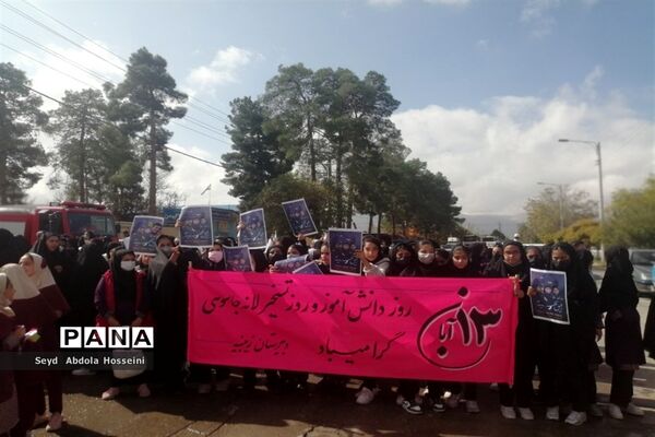 راهپیمایی یوم‌الله 13 آبان در شهرستان پاسارگاد