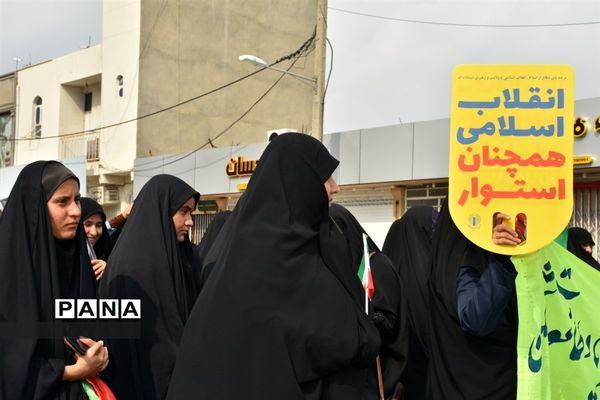 راهپیمایی ۱۳ آبان در شهر گله‌دار استان فارس