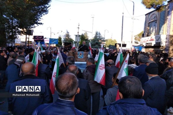 تشییع باشکوه شهید بسیجی مدافع امنیت حسن براتی در کاشمر