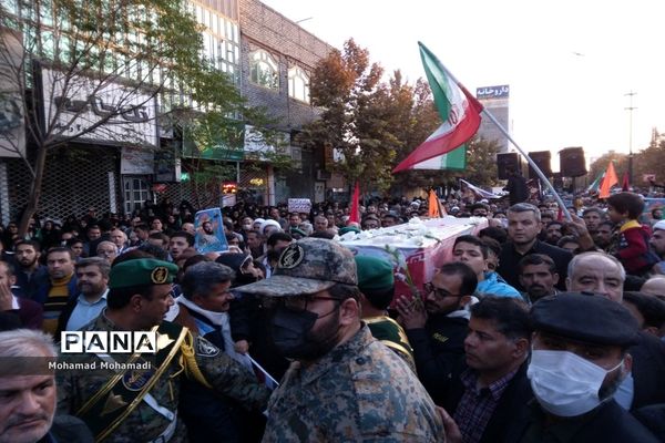 تشییع باشکوه شهید بسیجی مدافع امنیت حسن براتی در کاشمر