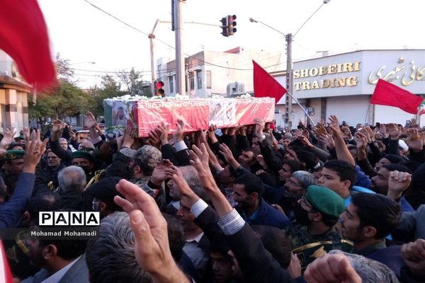 تشییع باشکوه شهید بسیجی مدافع امنیت حسن براتی در کاشمر