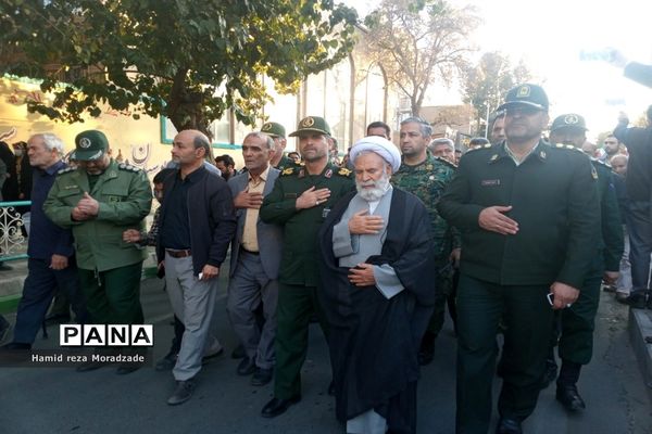 تشییع باشکوه شهید بسیجی مدافع امنیت حسن براتی در کاشمر