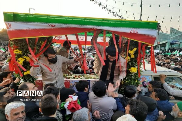 مراسم تشییع پیکر شهید حسن براتی در مشهد مقدس