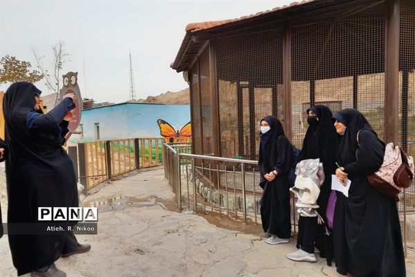 اردوی دانش‌آموزان شاهد رضویان قم در باغ پرندگان