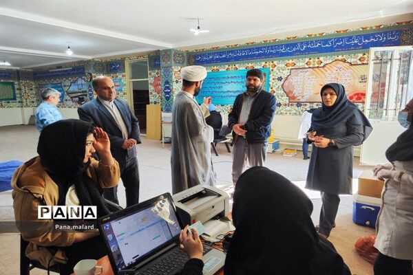برپایی پایگاه انتقال خون در دبستان مزرعه صفادشت