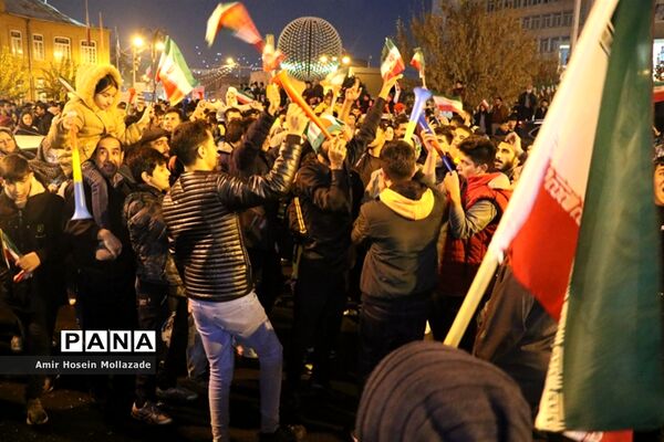 شادی مردم ارومیه پس از بردتیم ملی فوتبال ایران مقابل ولز